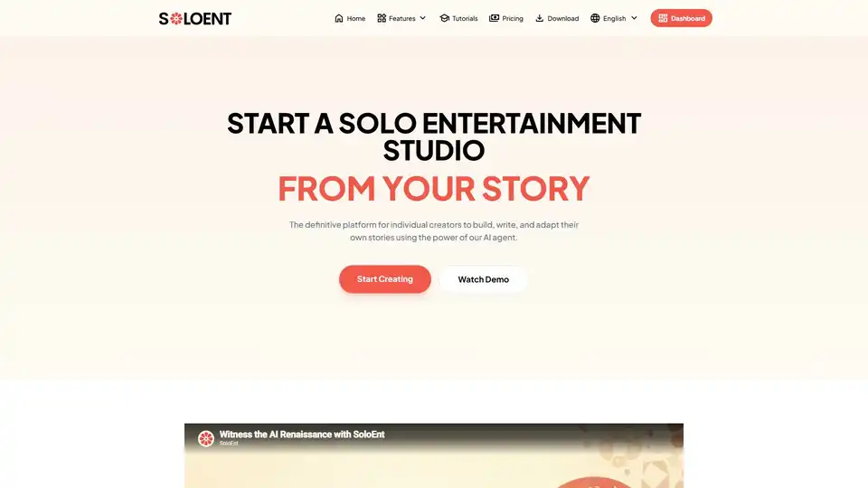 SOLOENT is an AI-powered desktop platform designed for individual story creators. It provides tools for managing world settings, characters, plots, and narrative arcs, ensuring consistency. It assists in planning, writing, and adapting stories to various formats like book covers, voice clips, and videos, all with a focus on privacy and local operation.
