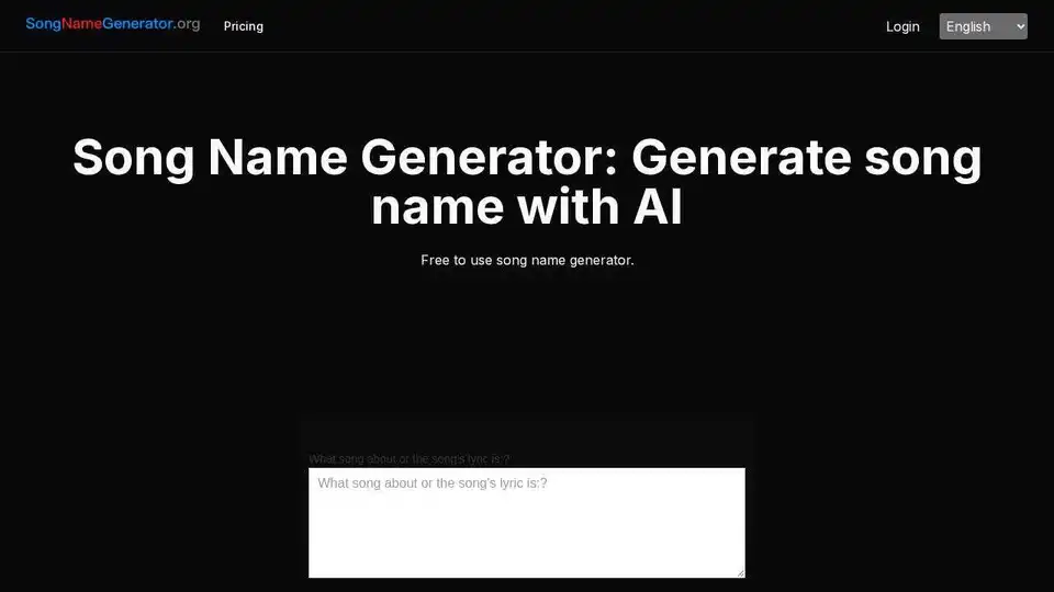 Song Name Generator