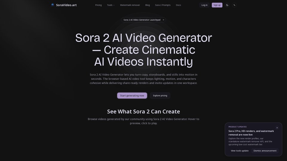 Sora 2 AI Video Generator | Kinoschaffende AI-Video-Tool - SoraVideo.art