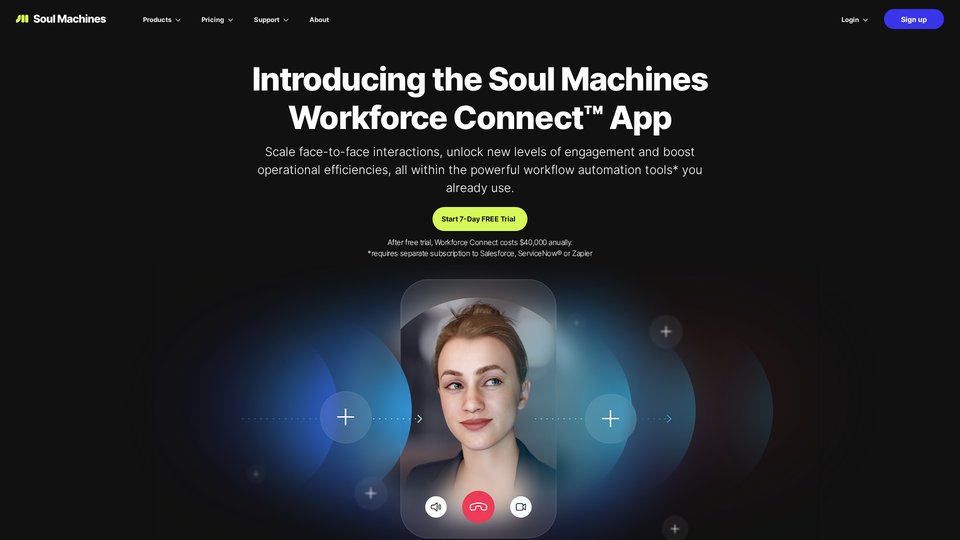 Soul Machine Soul Machines Workforce Connect - AI Digital Worker Integration Platform
