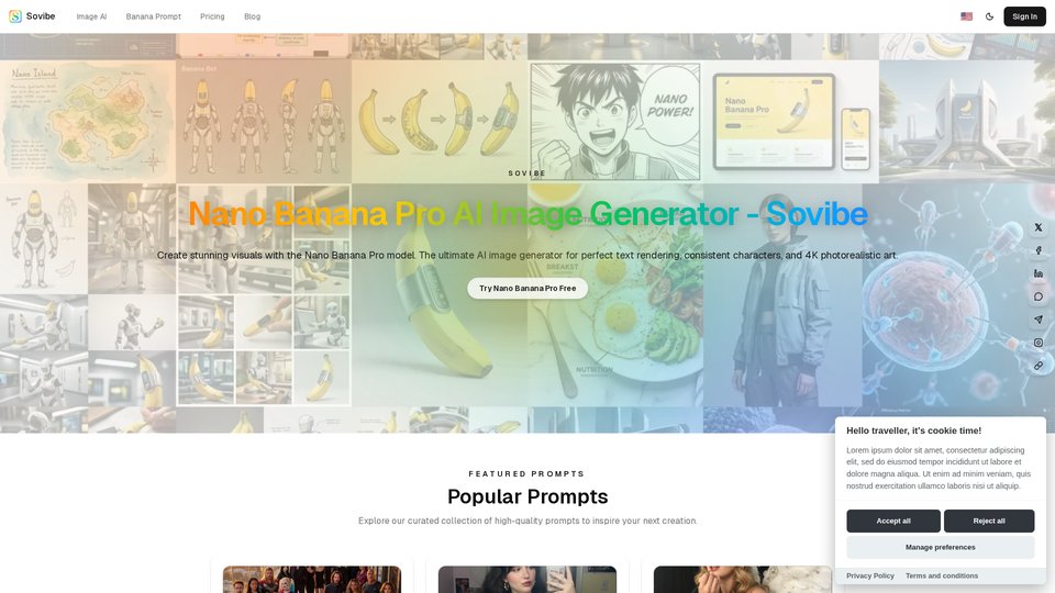 #1 Nano Banana Pro Generador y Editor de Imágenes con IA - Sovibe