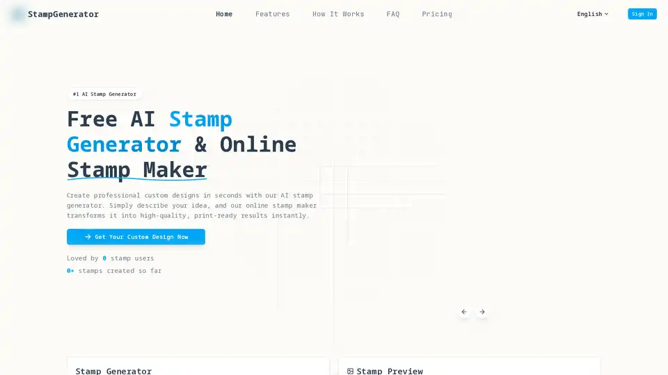 StampGenerator ist ein kostenloses, AI-gestütztes Online-Tool, das in Sekundenschnelle professionelle benutzerdefinierte Stempel und Siegel erstellt. Es bietet verschiedene Formen wie Kreise und Quadrate mit mehreren Stilen, perfekt für geschäftliche und private Nutzung.