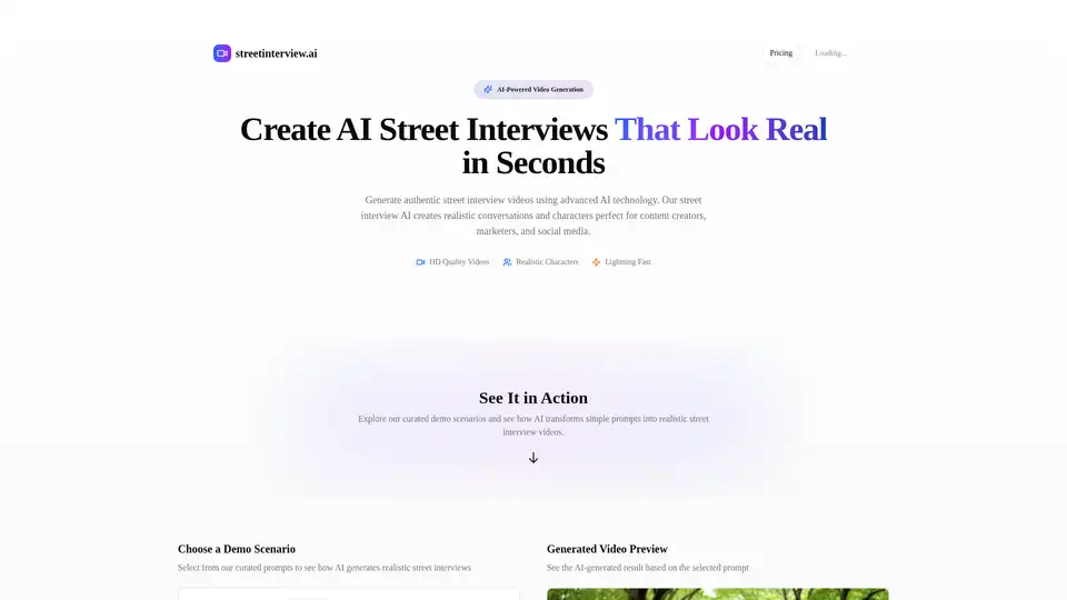 Street Interview AI Generator