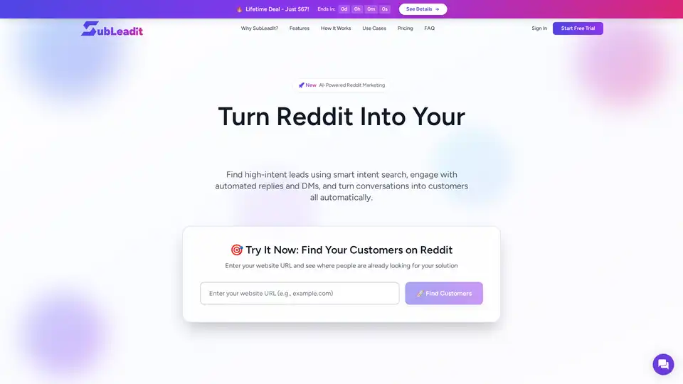 SubLeadIt automatise le marketing sur Reddit en utilisant l'IA pour trouver des conversations à forte intention, générer des réponses et des messages privés humains et gérer des campagnes. Il aide les entreprises à développer leur présence sur Reddit en toute sécurité sans recherche manuelle ni spam.