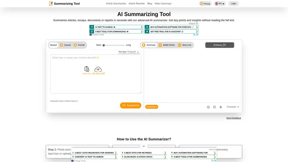 AI Summarizing Tool