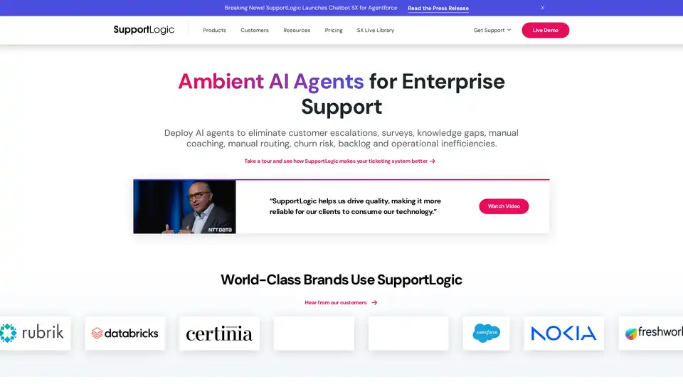 SupportLogic Ambient AI Agents