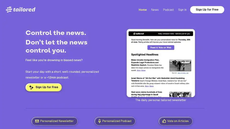 TailoredPod: Personalized News Podcast