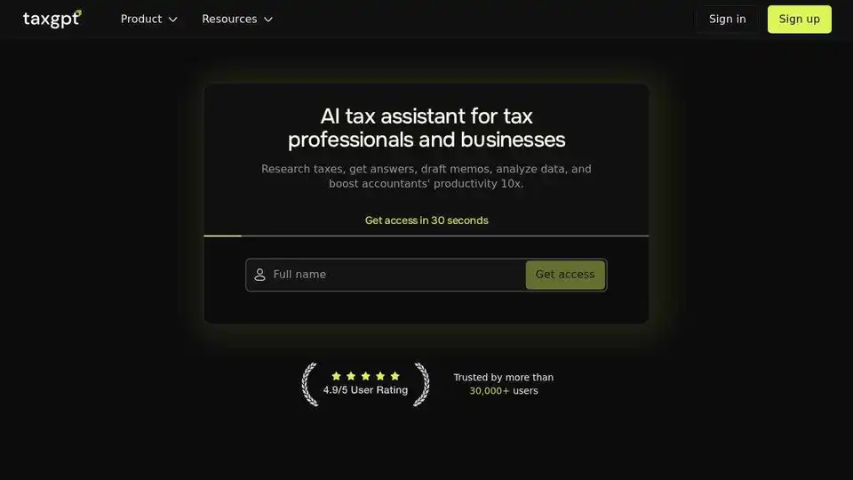 AI-powered tax assistant for accountants & tax pros. TaxGPT co-pilot boosts productivity by 10x. Secure & accurate. Save time and streamline operations.