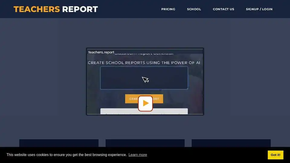 Teachers AI School Report Writer