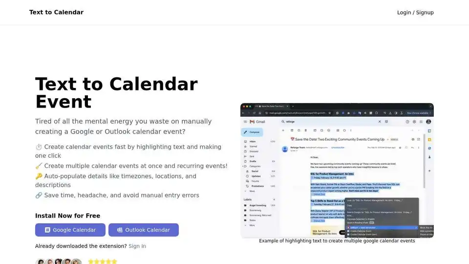 Text to Calendar