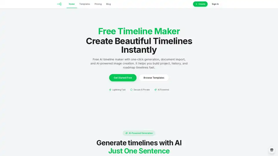AI Timeline Maker is a free, AI-powered tool that allows users to instantly create, edit, and share visual timelines. It can generate timelines from simple prompts, extract events from documents, facilitate real-time collaboration, and export in multiple formats, making it ideal for project management, historical mapping, and educational purposes.