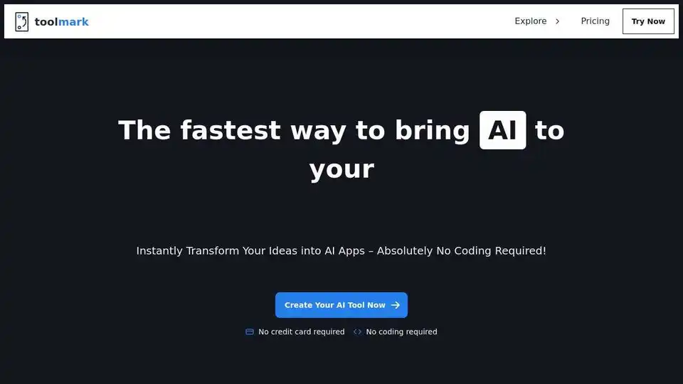 Toolmark AI te permite crear herramientas de IA sin código. Crea herramientas que generen texto, imágenes, voz y más.