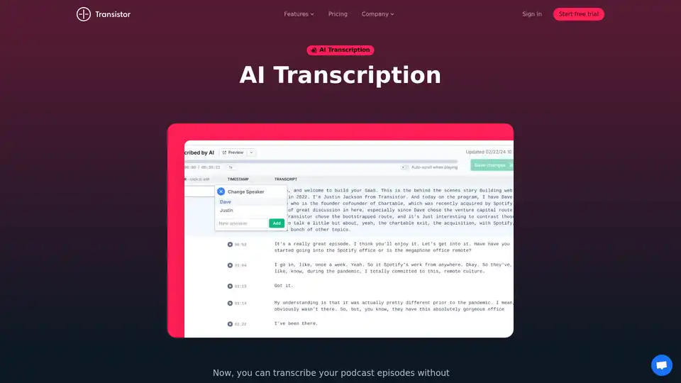 Transistor AI Transcription