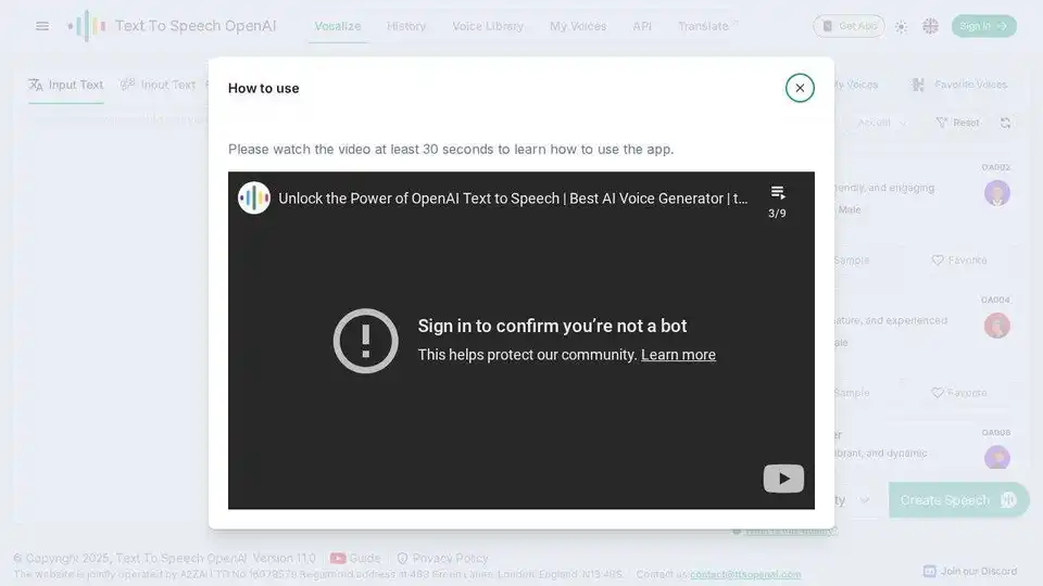OpenAI Text To Speech