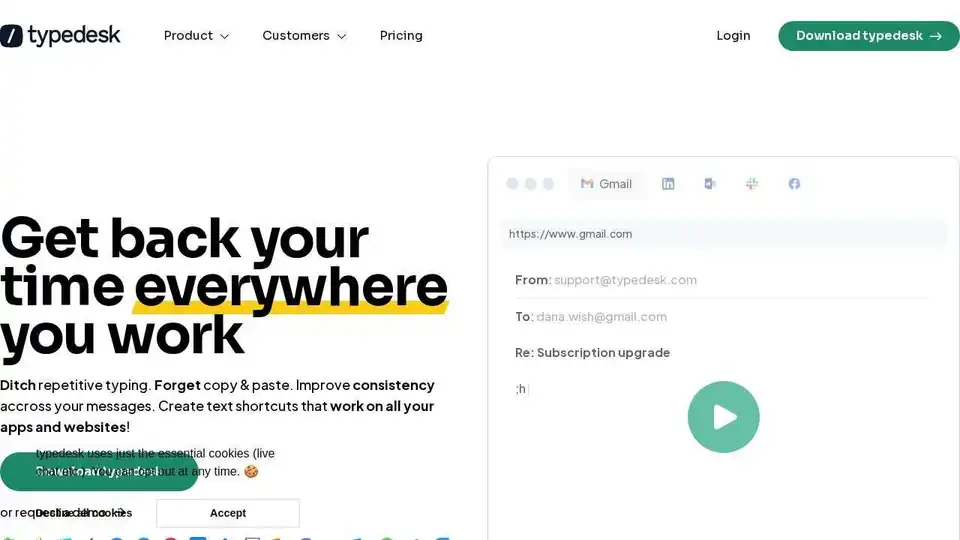 Text Expander & Keyboard Automation App - typedesk