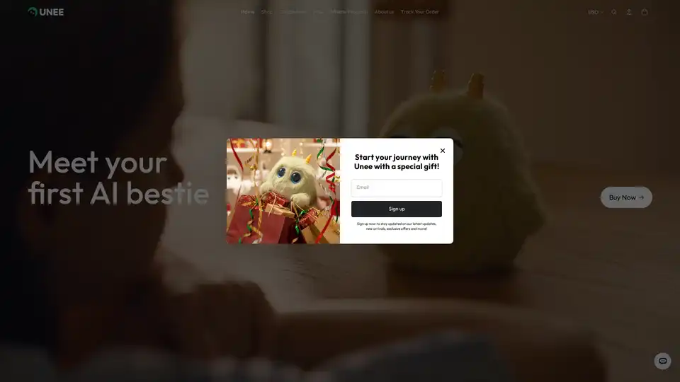 Unee는 24시간 내내 정서적 교감을 원하는 성인을 위해 설계된 혁신적인 AI 베프 봉제인형입니다. 미션 AI의 고급 감성 모델을 기반으로, 적응형 피드백을 통해 능동적이고 다감각적인 대화를 제공하며, 학습하고 진화하여 신뢰할 수 있는 AI 친구로서 진정으로 공감하고 개인화된 상호작용을 제공합니다.