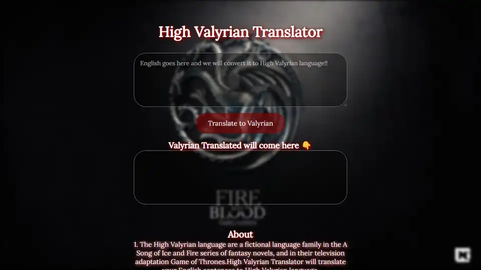 High Valyrian Translator