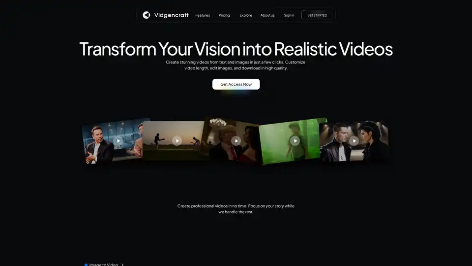 VidgenCraft ist ein KI-gestütztes Tool, das Text und Bilder in hochwertige Videos verwandelt. Es bietet Funktionen wie anpassbare Videolänge, Bildbearbeitung und hochwertige Downloads.