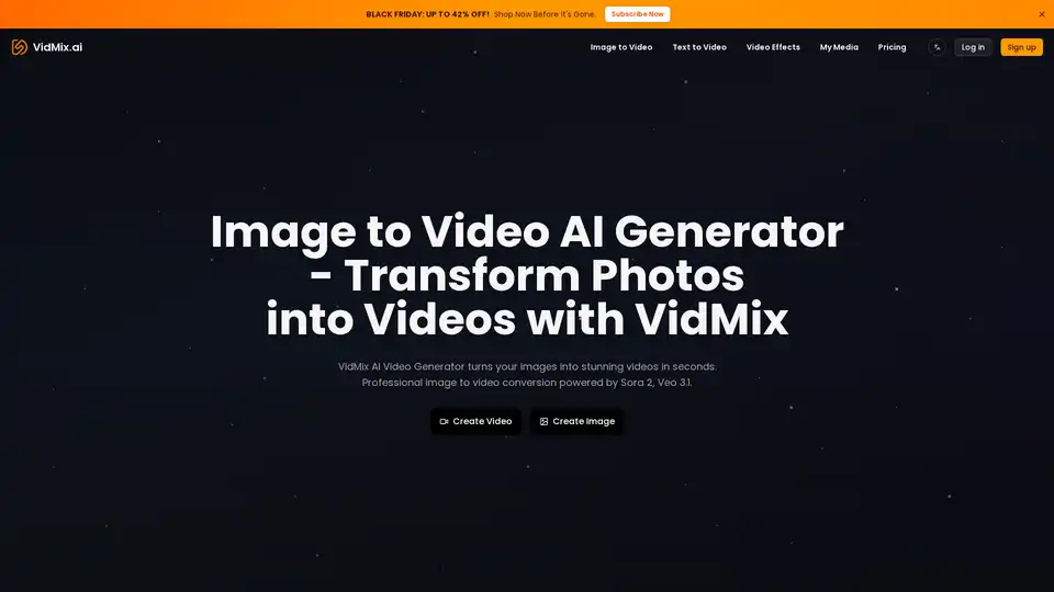 VidMix is an AI video generator that transforms images and text into high-quality videos using models like Sora 2 and Veo 3.1. It offers features such as AI avatar generation and video effects, catering to creators who need fast, professional video content without watermarks.