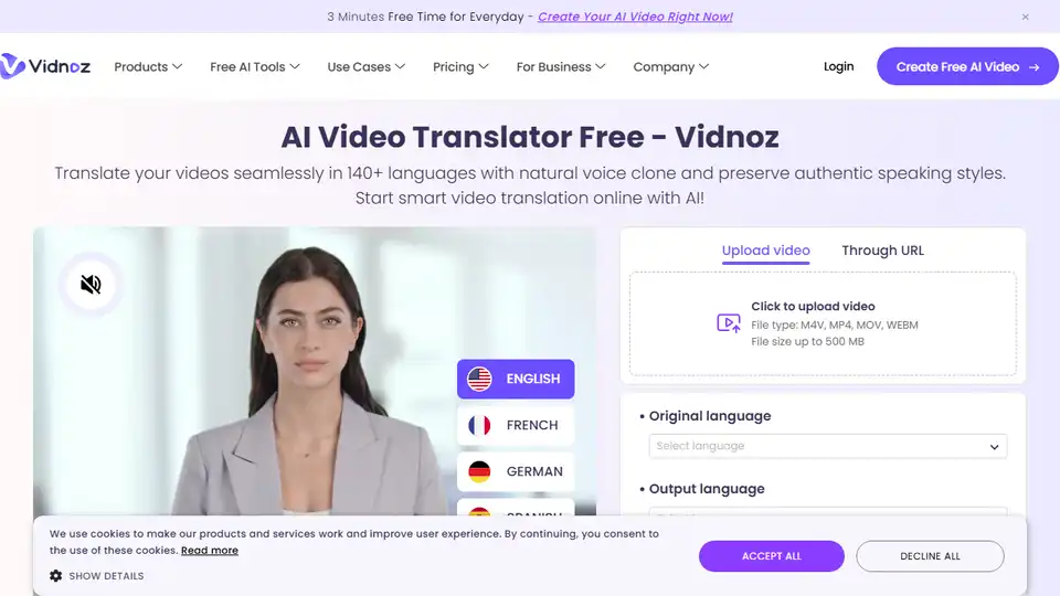 Vidnoz AI Video Translator
