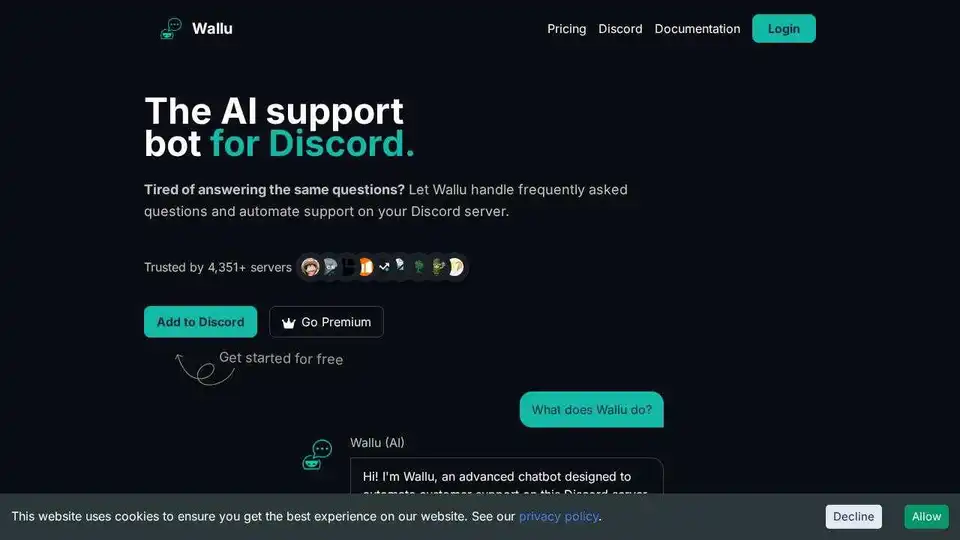 Le bot de support AI Discord n°1. Gagnez du temps en automatisant le support et en répondant aux questions fréquemment posées 24h/24 et 7j/7. Remplacez ou utilisez avec n'importe quel bot de billetterie !