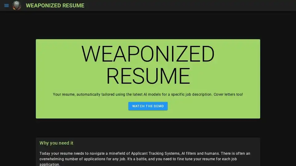 WEAPONIZED RESUME