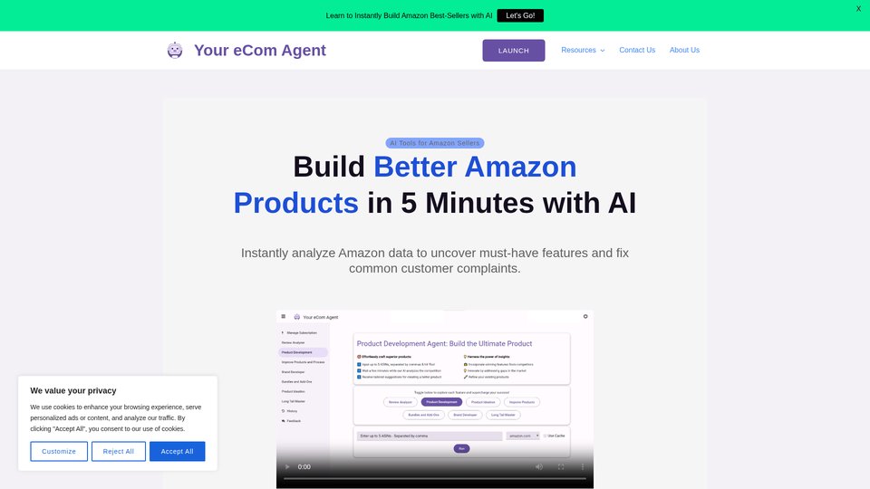 Your eCom Agent: AI Tools for Amazon Sellers